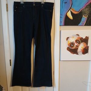 Gap Long Lean Stretch Bootcut Jeans Women 35x33 Dark  Blue Denim Pockets